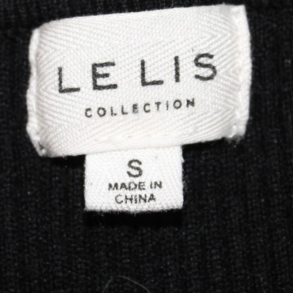 Le Lis Black Ribbed Knit Long Sleeve Ruched Mini Dress (Size S) Fall Winter - Picture 4 of 7